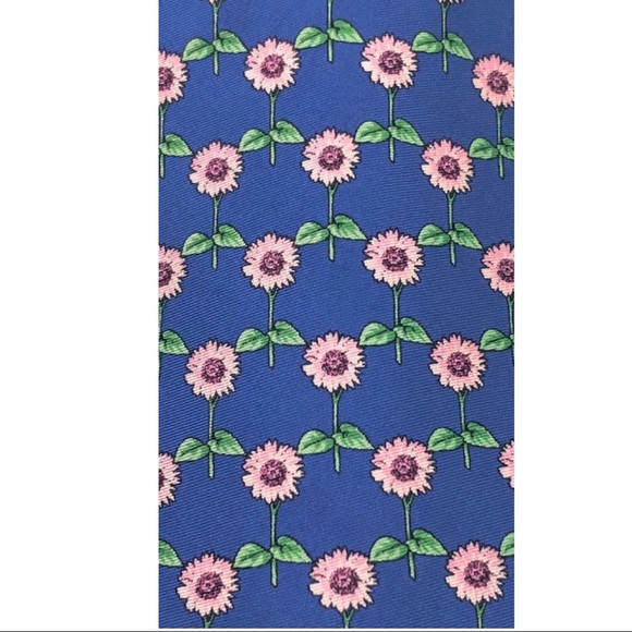 Thomas PINK Men's Neck Tie Blue with Pink Flowers 100% Silk made in Engl… - Picture 2 of 12